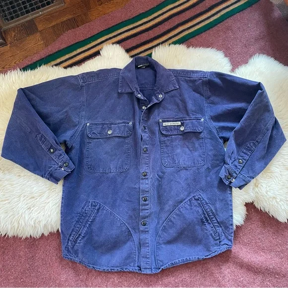 Vintage Alien Workshop Mens Jacket XL shacket Blue Made in USA Grunge Skater Y2K - Picture 2 of 9